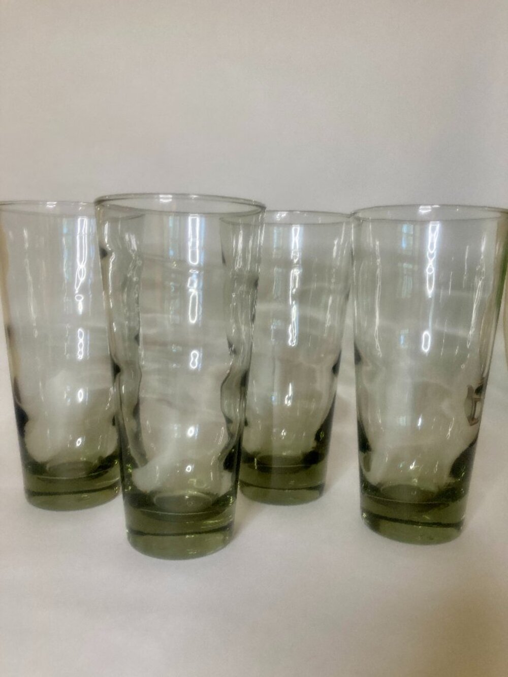 Libbey Ripple Smokey Grey Hi-Ball Glasses.